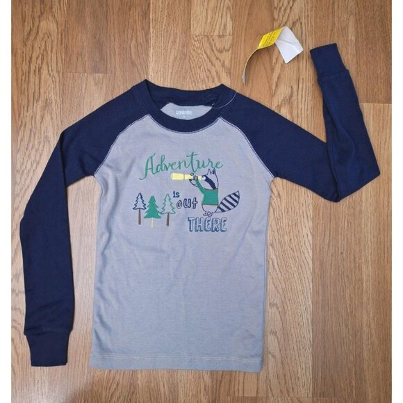 Gymboree Long Sleeve Gray Blue Adventure Cotton T-Shirt Size 7 New - Picture 1 of 9